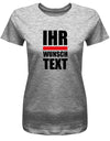Frauen Tshirt mit Wunschtext.  Große Buchstaben mit Balken Block Style untereinander. 