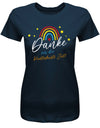 Danke für die Kunterbunter Zeit - Regenbogen - Erzieherin Geschenk T-Shirt Navy