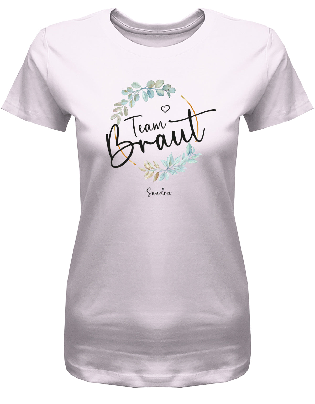 JGA Shirt Braut Team Braut mit Name Flower Blumen Ring Frauen