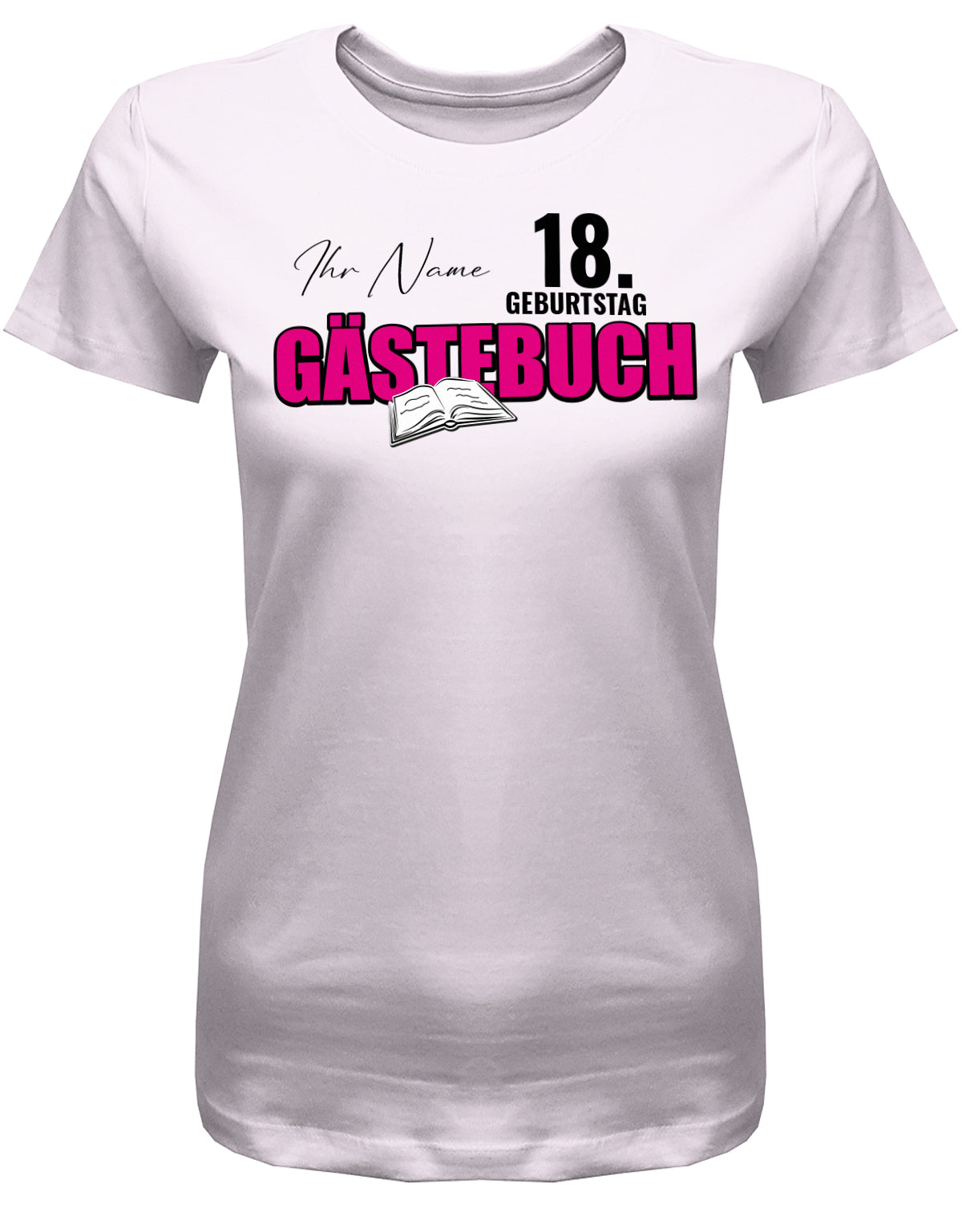 Gästeliste mit Namen – Gästebuch 18 Geburtstag Shirt Mädchen