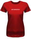 Frauen Tshirt mit Wunschtext. Minimalistisches Design. Rot