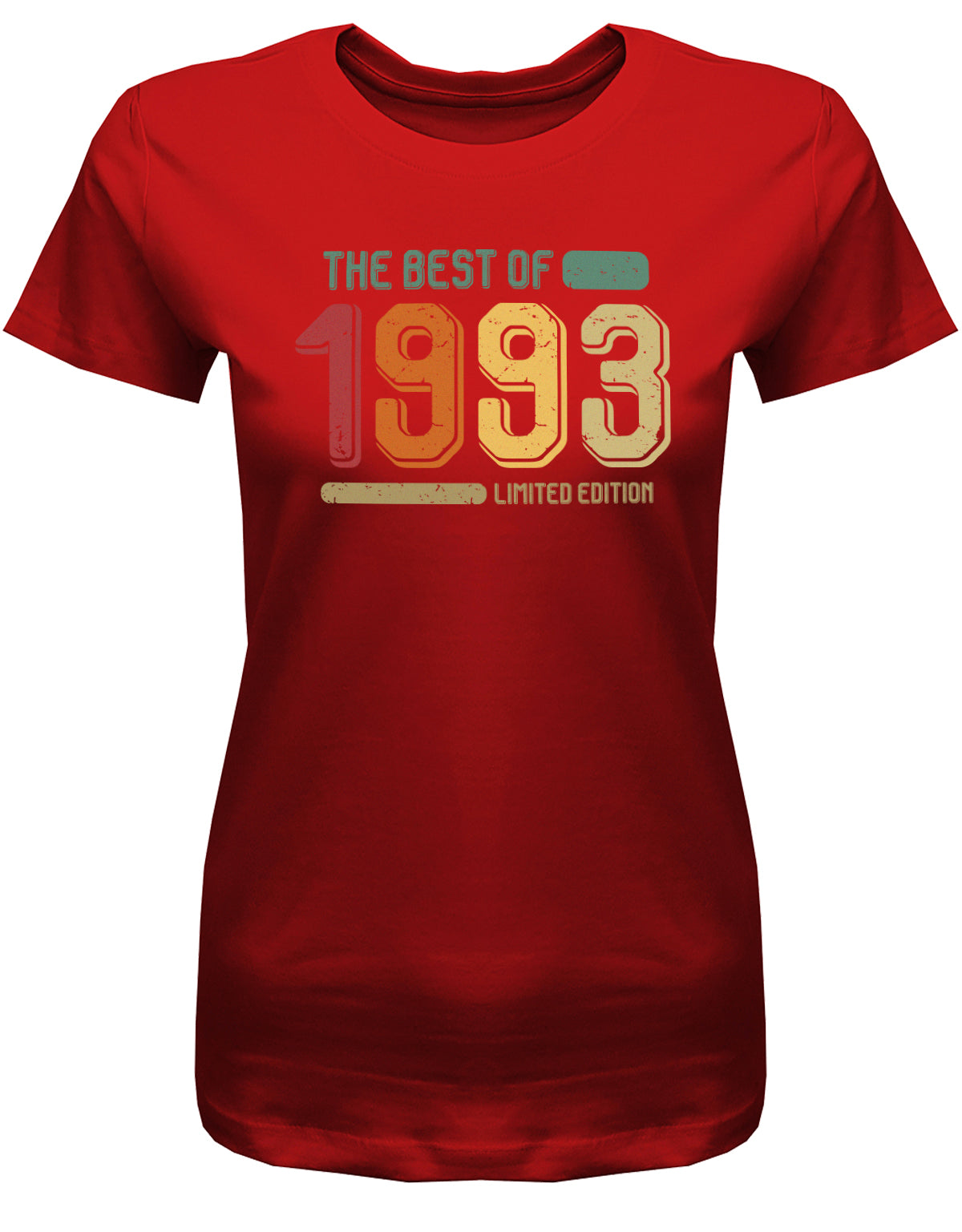 Lustiges T-Shirt zum 30. Geburtstag für die Frau Bedruckt mit: The Best of 1993 Limited Edition Retro Vintage ✓ Geschenk zum 30 geburtstag Frau ✓ 1993 geburtstag Frau ✓ 30 Geburtstag tshirt ✓ shirt geburtstag 30 Rot