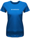 Frauen Tshirt mit Wunschtext. Minimalistisches Design. Royalblau
