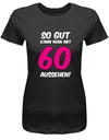 Lustiges T-Shirt zum 60 Geburtstag für die Frau Bedruckt mit So gut kann man mit 60 aussehen. Große 60 in Pink. Schwarz