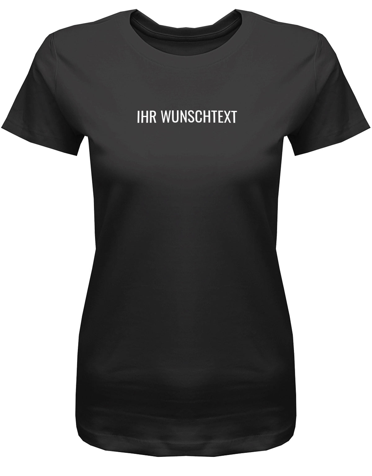 Frauen Tshirt mit Wunschtext. Minimalistisches Design. Schwarz