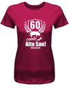 Lustiges T-Shirt zum 60 Geburtstag für die Frau Bedruckt mit 60 coole alte Sau personalisiert mit Name Sorbet