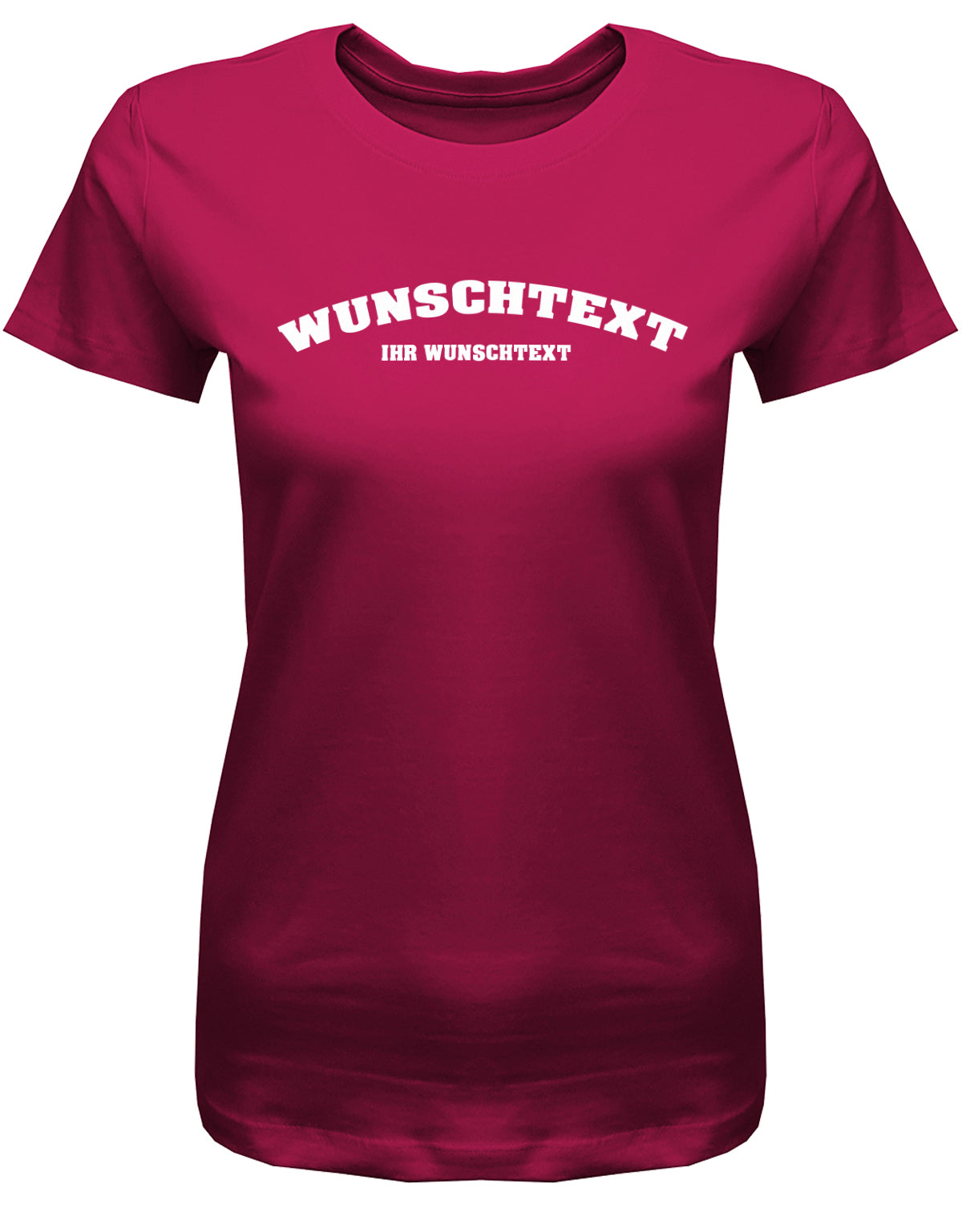 Frauen Tshirt mit Wunschtext.  Abgerundeter Text im Collage-Style. Sorbet