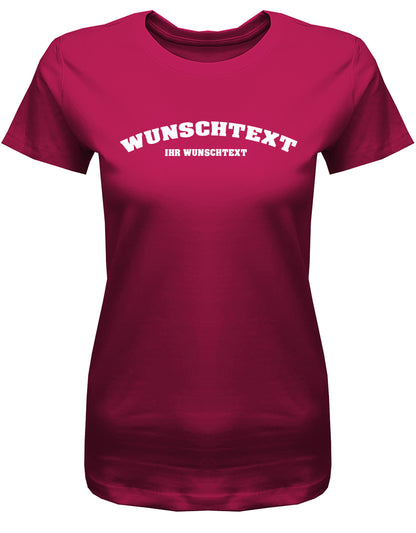 Frauen Tshirt mit Wunschtext.  Abgerundeter Text im Collage-Style. Sorbet