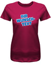 Frauen Tshirt mit Wunschtext.  Comic Schriftart mit weißer Umrandung. Sorbet