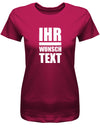 Frauen Tshirt mit Wunschtext.  Große Buchstaben mit Balken Block Style untereinander. Sorbet