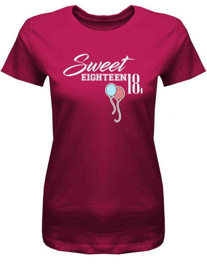 Lustiges T-Shirt zum 18. Geburtstag Mädchen. Bedruckt mit: Sweet Eighteen 18. Luftballons Das T Shirt 18 Geburtstag Mädchen Lustig ist ein tolles Geschenk für alle 18 Jährigen. Man wird nur einmal 18 Jahre. Geschenk zum 18 geburtstag Frau ✓ 2005 geburtstag Frau ✓ 18 Geburtstag tshirt ✓ shirt geburtstag 18 Sorbet