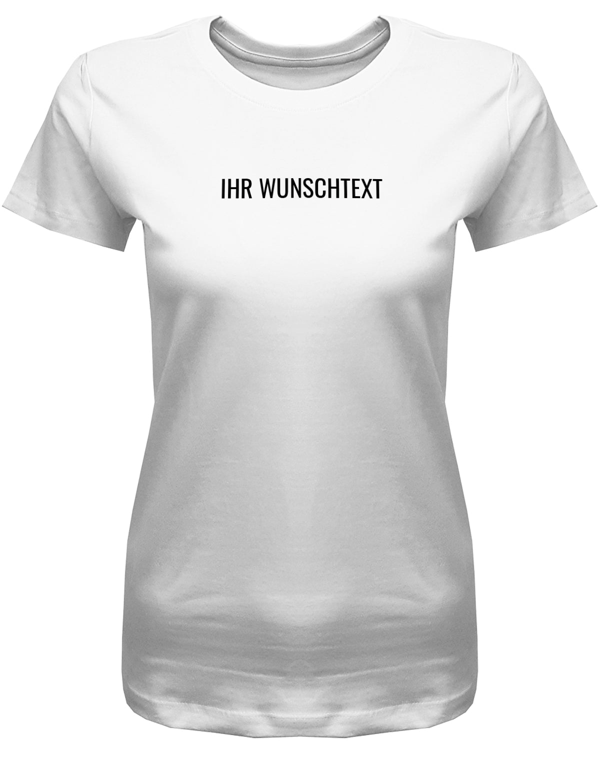 Frauen Tshirt mit Wunschtext. Minimalistisches Design. Weiss