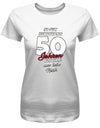 Lustiges T-Shirt zum 50 Geburtstag für die Frau Bedruckt mit So gut kann man mit 50 Jahren aussehen! Nur kein Neid! Weiss