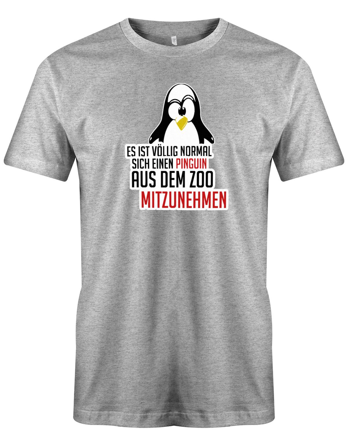 es-ist-v-llig-normal-sich-einen-Pinguin-aus-dem-Zoo-mitzunehmen-Herren-Grau