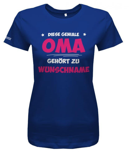 geniale-oma-wunschnamen-damen-shirt-royalblau