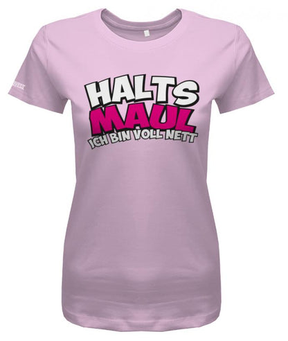 hals-maul-ich-bin-voll-nett-damen-shirt-rosa