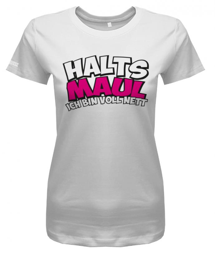hals-maul-ich-bin-voll-nett-damen-shirt-weiss
