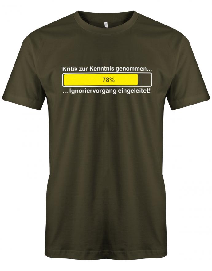 Kritik zur Kenntnis genommen - Lustige Sprüche - Herren T-Shirt myShirtStore Army