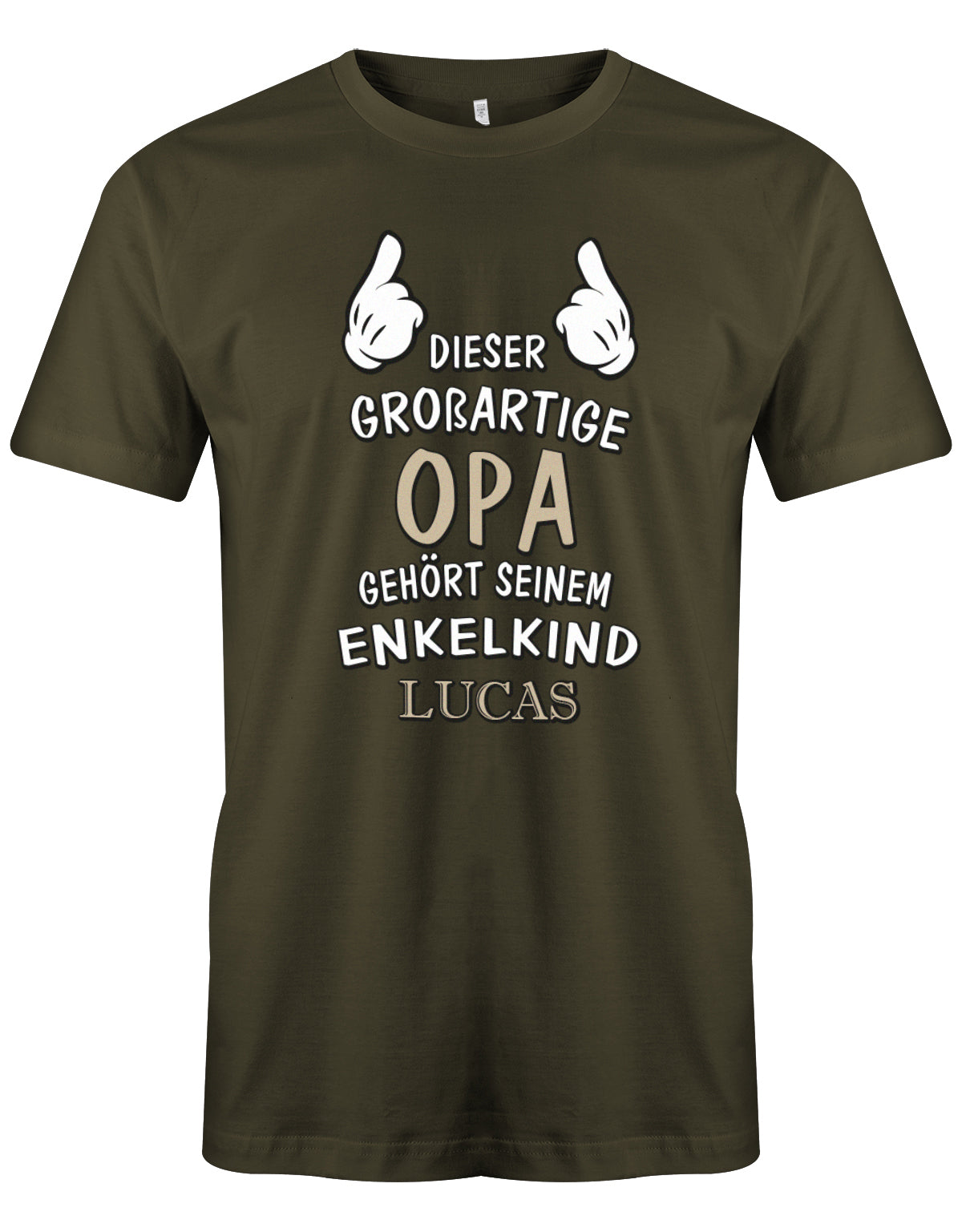 Opa Shirt personalisiert - Dieser großartige Opa gehört seinen Enkelkind. Mit Namen vom Enkelkind. Army