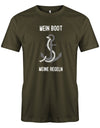 Das lustige Segler t-shirt bedruckt mit "Mein Boot, Meine Regeln, mit Anker". Army