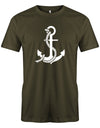Das Segler t-shirt bedruckt mit "Anker und Tau für alle Seeleute". Army