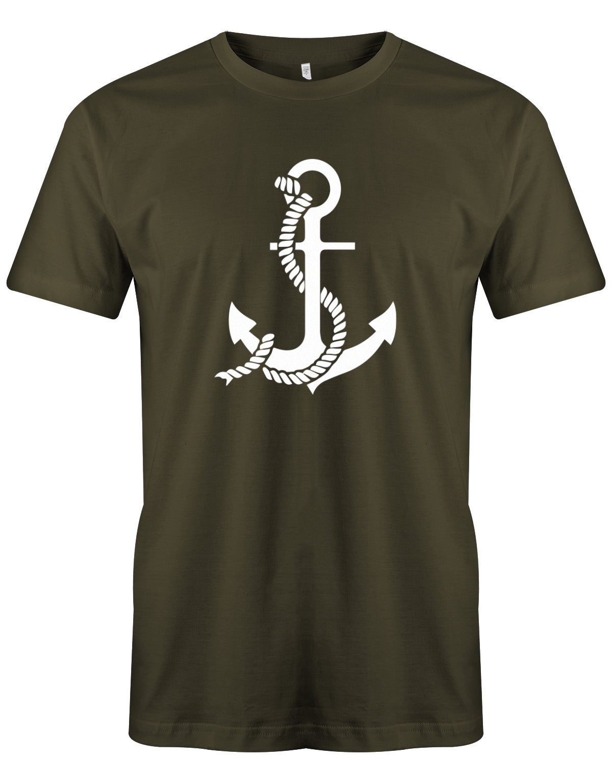 Das Segler t-shirt bedruckt mit "Anker und Tau für alle Seeleute". Army