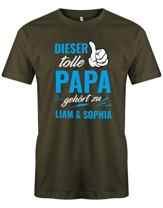Dieser tolle Papa gehört zu mit Wunschname - Papa Shirt Herren- toller Papa Shirt. Army