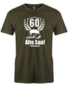 Lustiges T-Shirt zum 60. Geburtstag für den Mann Bedruckt mit 60 coole Alte Sau! mit Wunschname. Army
