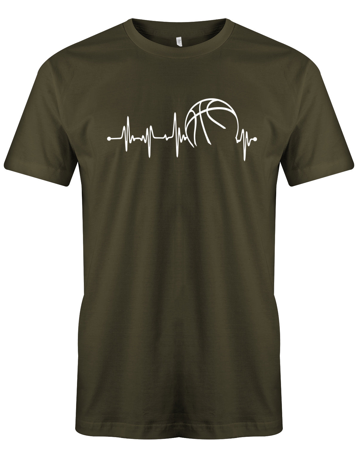 Basketball Motiv Shirt. Herzschlag Basketball - Herzfrequenz schlägt für Basketball. Army
