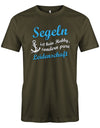 Das lustige Segler t-shirt bedruckt mit "Segeln ist kein Hobby, sondern pure Leidenschaft" und einem Anker. Army
