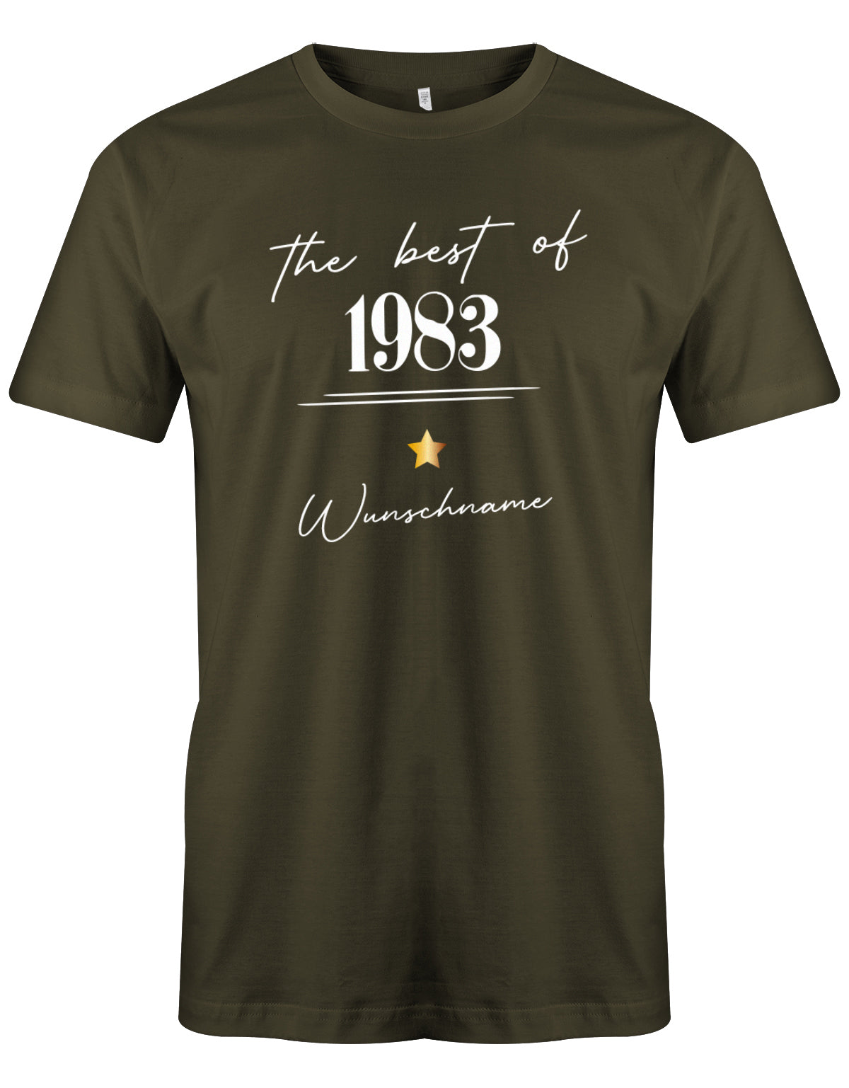The best of 1983 Minimal mit Stern personalisiert mit Name - T-Shirt 40 Geburtstag Männer myShirtStore Army