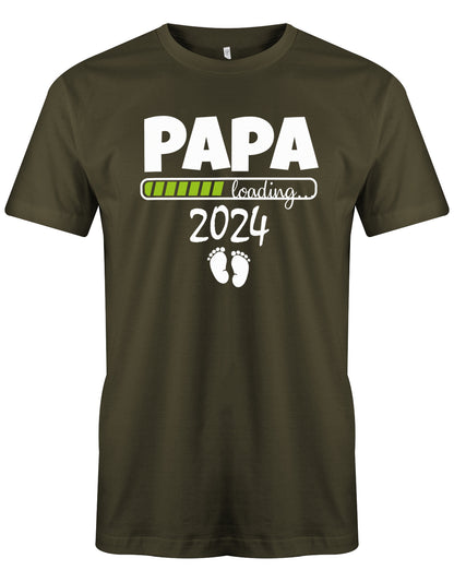 Papa Loading 2024 - Werdender Papa Shirt Herren Army