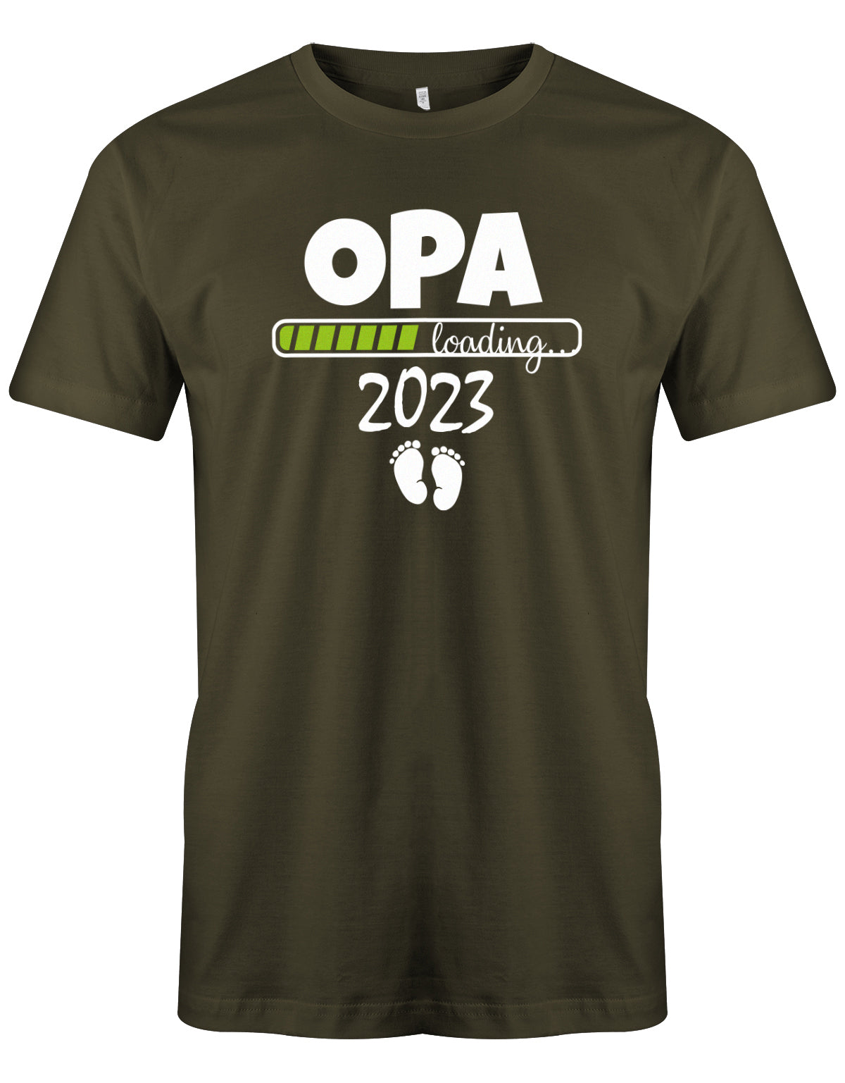 Opa T-Shirt Spruch für werdenden Opa - Opa Loading 2023 Balken lädt. Fußabdrücke Baby. Army