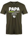 Papa loading 2023 - Geburt - Werdender Papa Shirt Herren Army