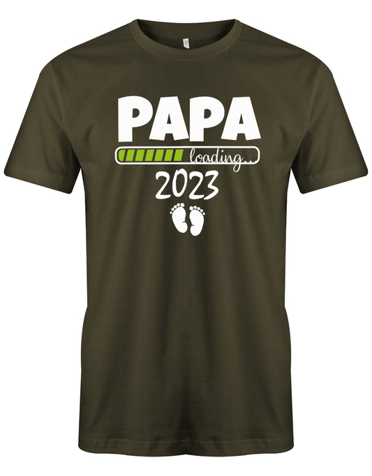 Papa loading 2023 - Geburt - Werdender Papa Shirt Herren Army