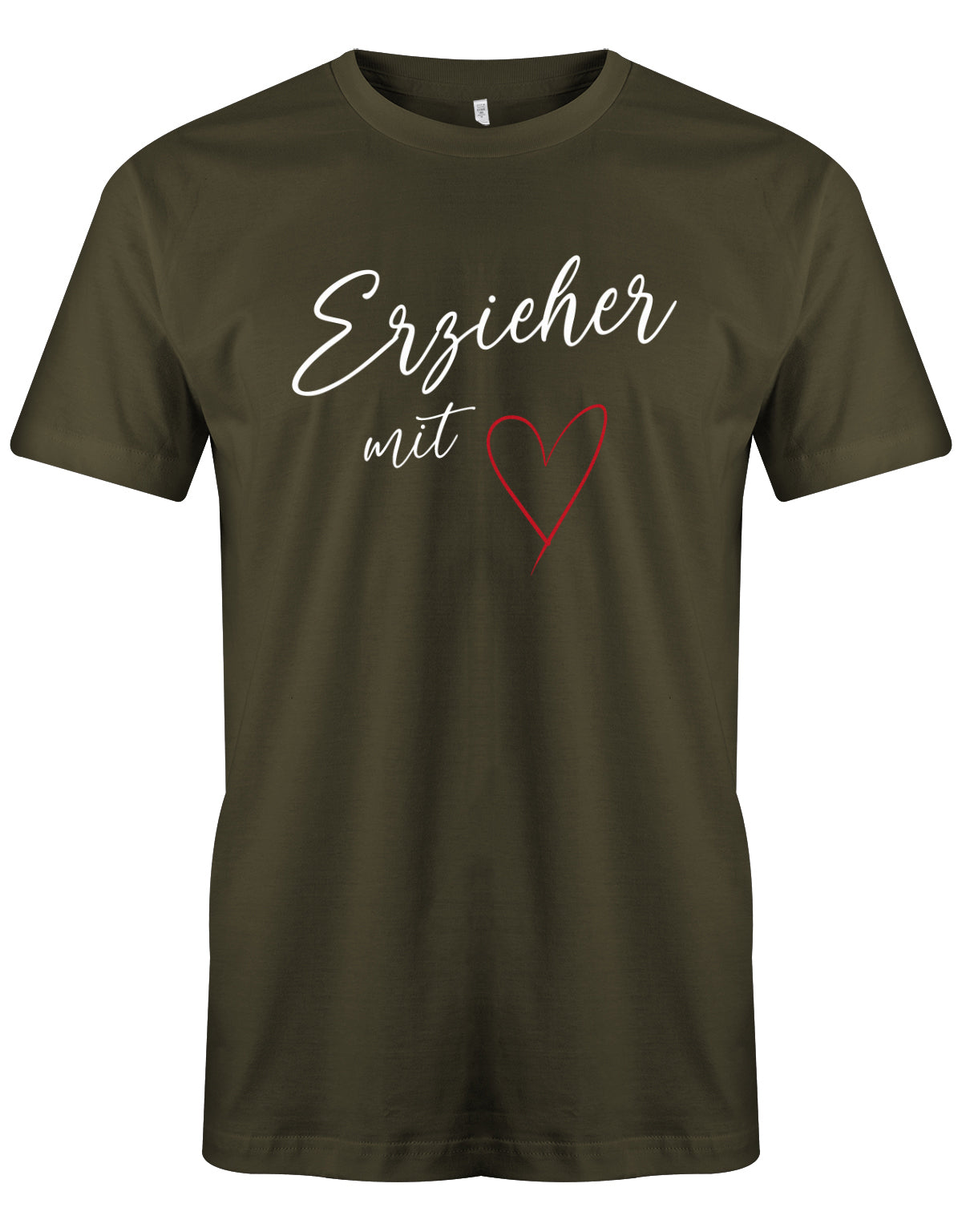 Erzieher Geschenk - Erzieher mit Herz - Männer T-Shirt Army