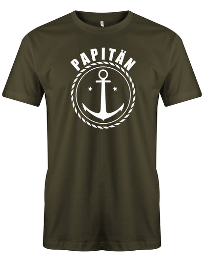 Papitän mit Anker Kapitän Papa TShirt Army