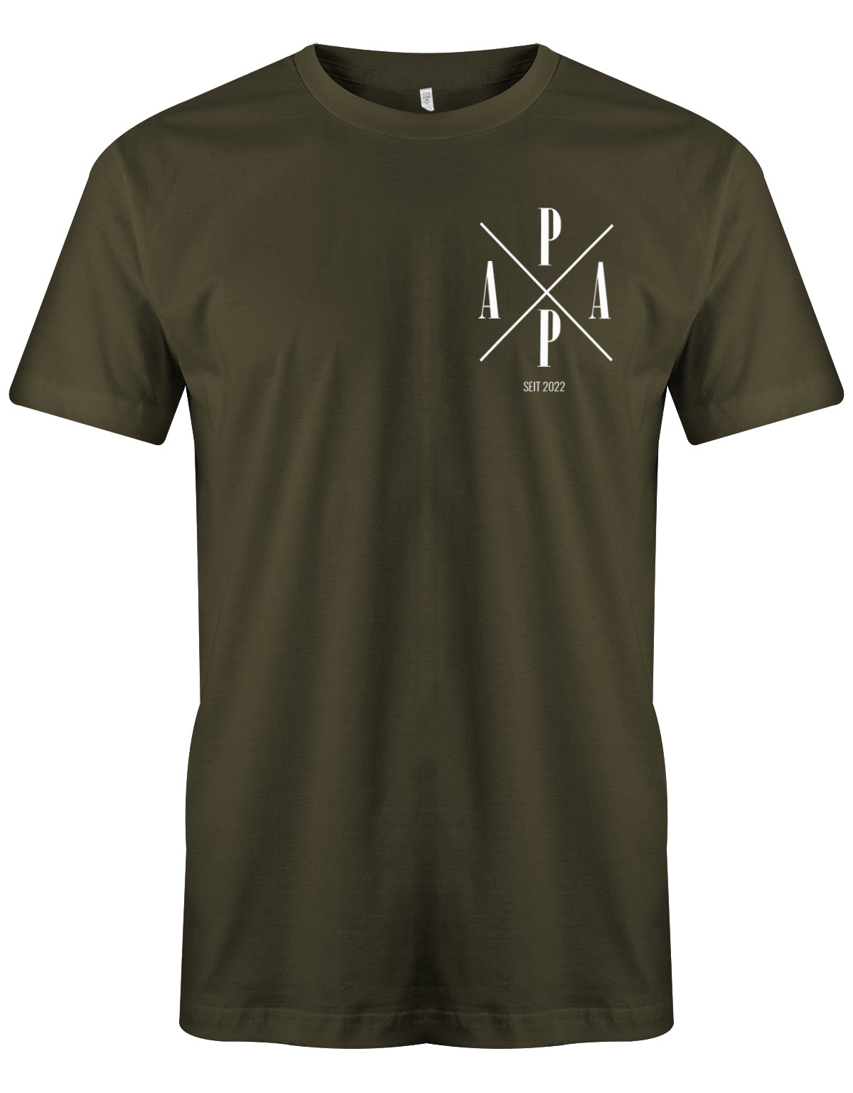 Papa Shirt Minimal seit Dein Wunschjahr personalisiert mit Geburtsjahr vom Kind myShirtStore Army