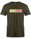 Papa 2024 lädt - loading - Werdender Papa Shirt Herren Army