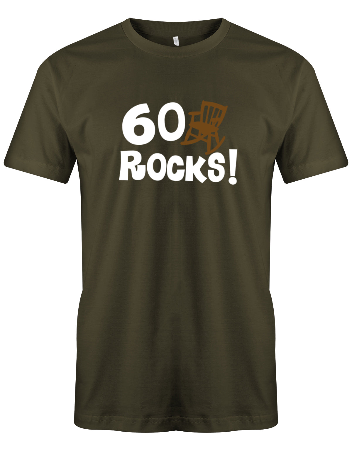 Lustiges T-Shirt zum 60. Geburtstag für den Mann Bedruckt mit 60 Rocks! Schaukelstuhl Army