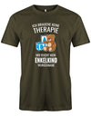 Opa Shirt personalisiert - Ich brauche keine Therapie, mir reicht mein Enkelkind. Mit Namen vom Enkelkind. Army