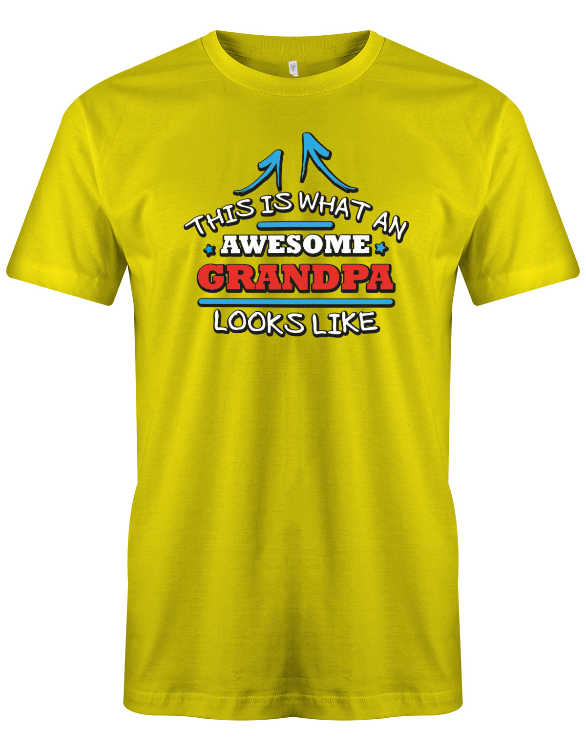 Opa T-Shirt – This is what an awesome Grandpa looks like. So sieht ein toller Opa aus. Gelb