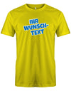 Männer Tshirt mit Wunschtext. Comic Design mit weißer Umrandung. Gelb