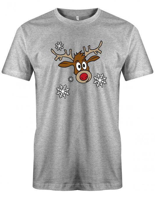 Rudolph - Schneeflocken - Weihnachten - Herren T-Shirt