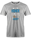 Hunde Papa Shirt mit Namen vom Hund - Männer Grau