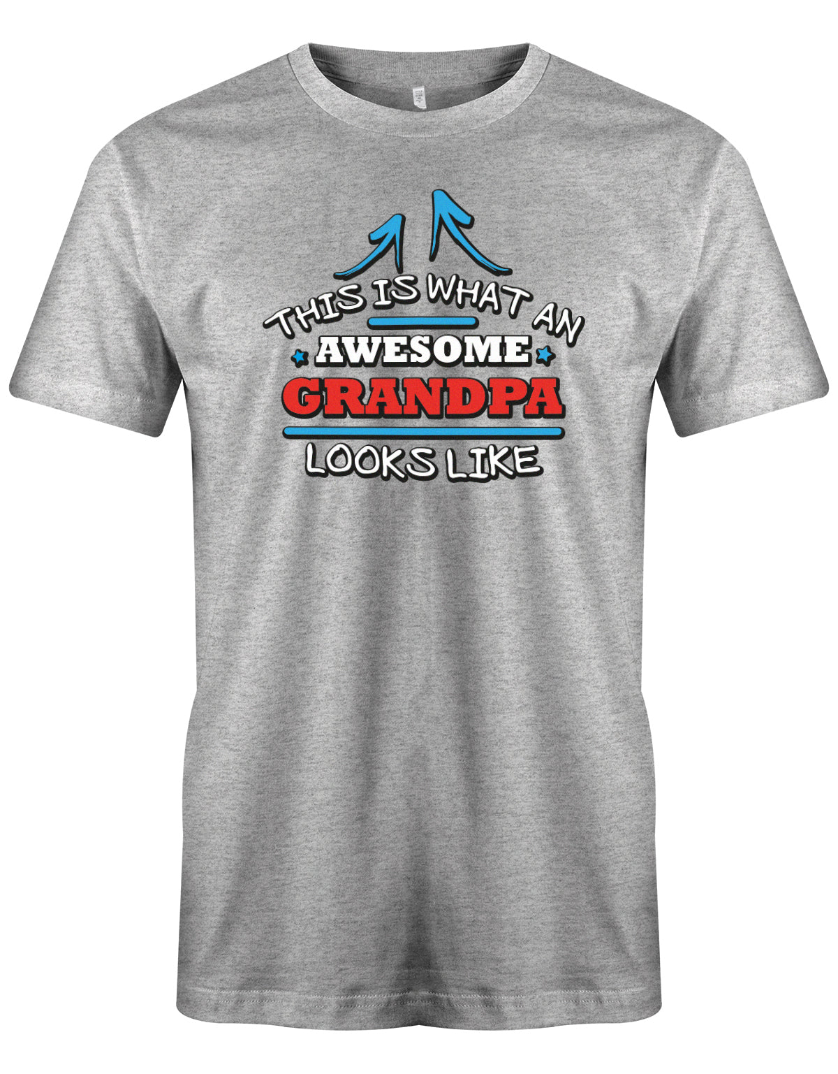 Opa T-Shirt – This is what an awesome Grandpa looks like. So sieht ein toller Opa aus. grau
