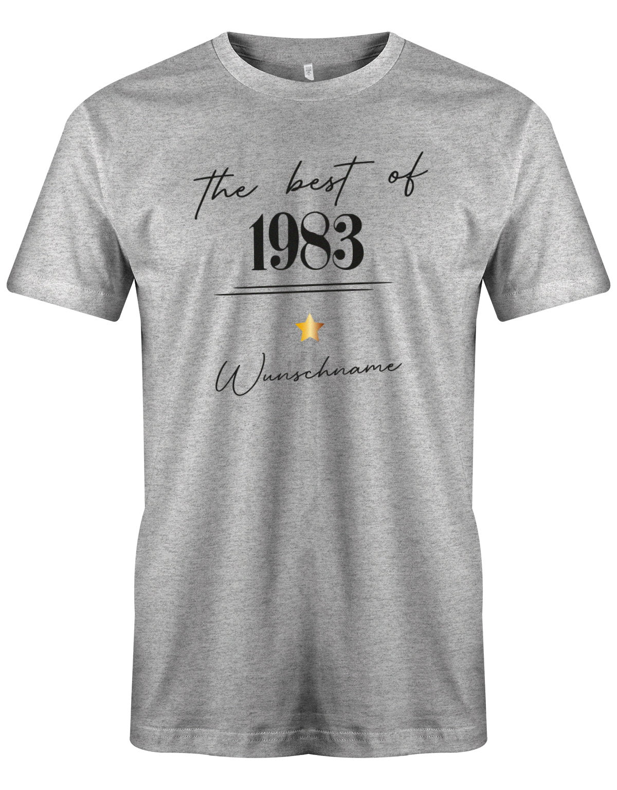 The best of 1983 Minimal mit Stern personalisiert mit Name - T-Shirt 40 Geburtstag Männer myShirtStore Grau