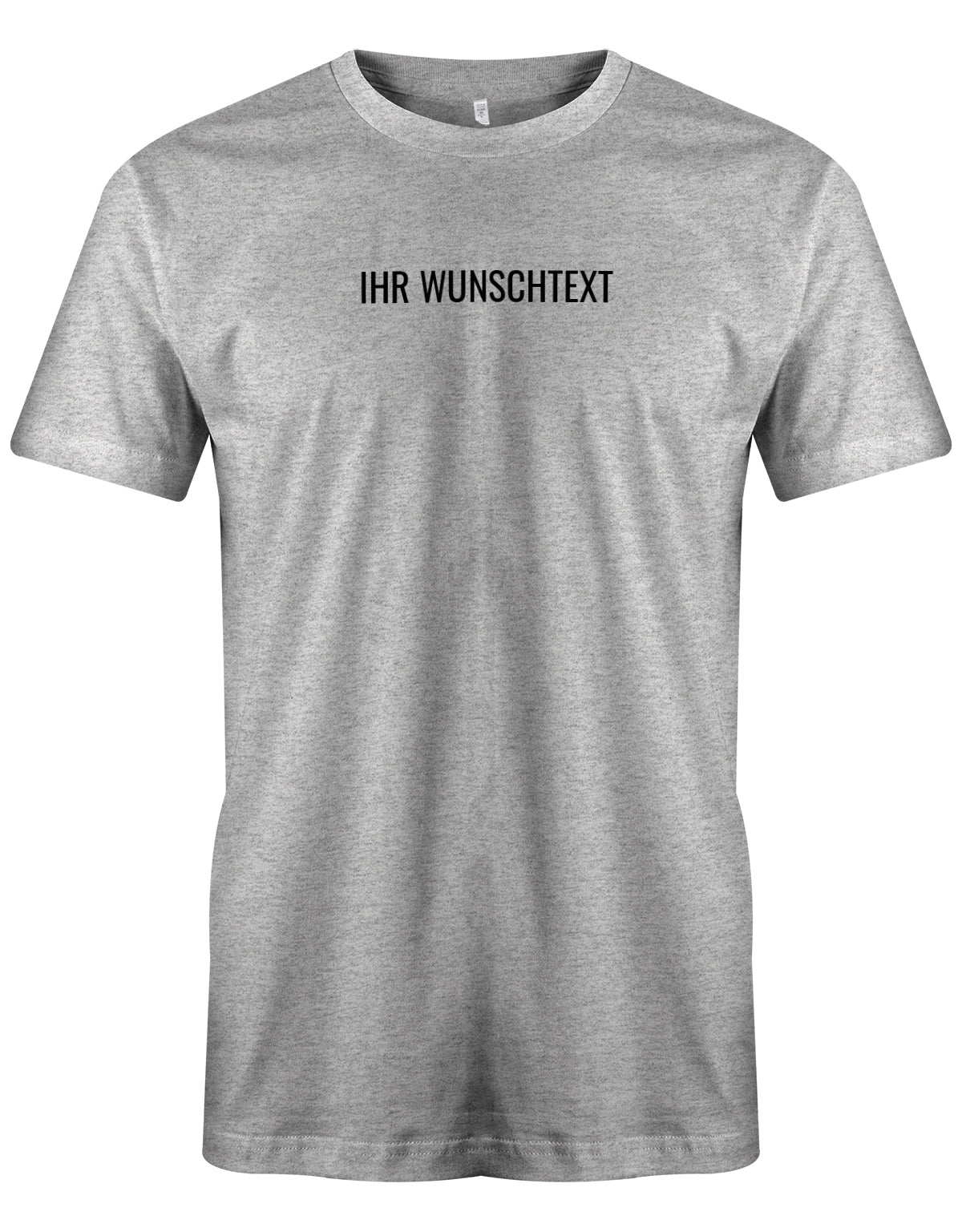 Männer Tshirt mit Wunschtext. Minimalistisches Design. Grau