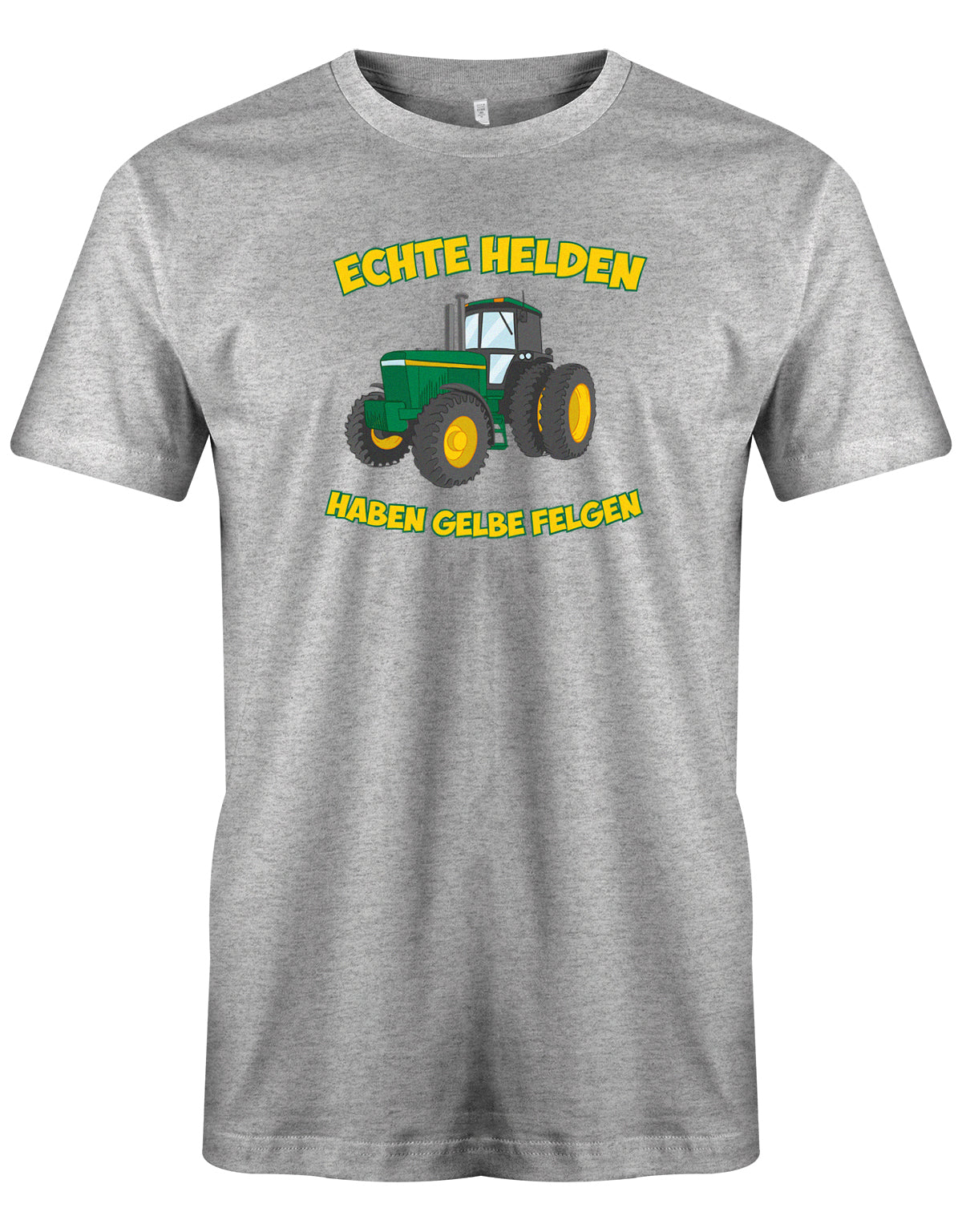 Landwirtschaft Shirt Männer - Echte Helden haben Gelbe Felgen - Traktor Grau