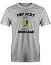 Das lustige Segler t-shirt bedruckt mit "Der Arzt sagt es ist unheilbar. Nur Segeln im Hirn". Grau